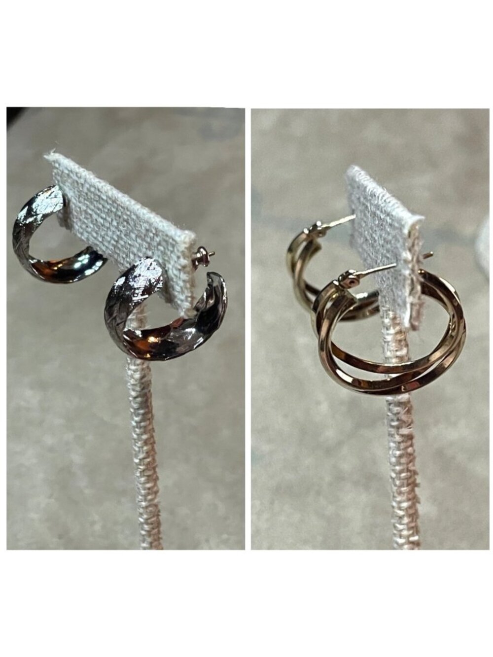 Vintage 80s 90s Collection of Two Distinct Pairs of Fashion Earrings Lot